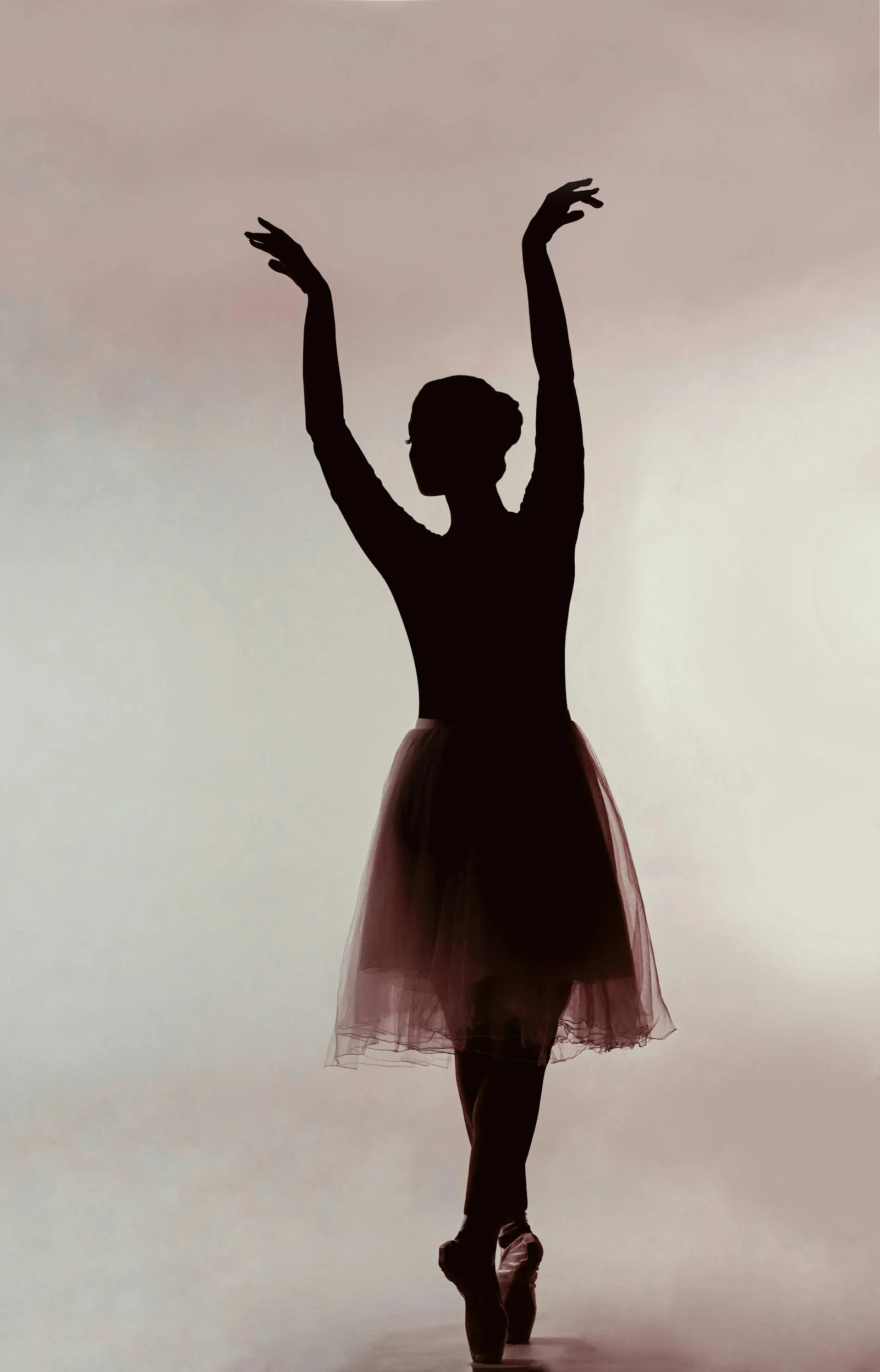 Silhouette di ballerina en pointe